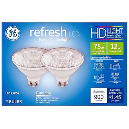 Current 12W Par30 Shape Daylight Light Color Diffused Bulb, 2PK 240120